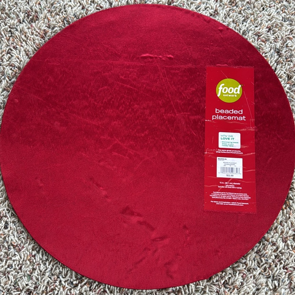 Food Network Burgundy Red Beaded Placemat - Picture 3 of 4